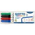 Etui de 4 feutres effaçables à sec Giotto pointe fine ogive assortis