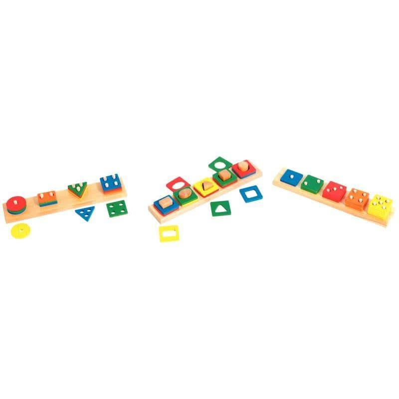 Abaque En Bois Montessori - BSM Edufun - 4 Tiges Et 10 Sphères Colorées - Dès 3 Ans