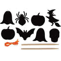 Kit Masques Halloween à Gratter Leesgel - 32 Pièces - Papier Cartonné, Stylets & Cordons - Activité DIY Enfants - 8