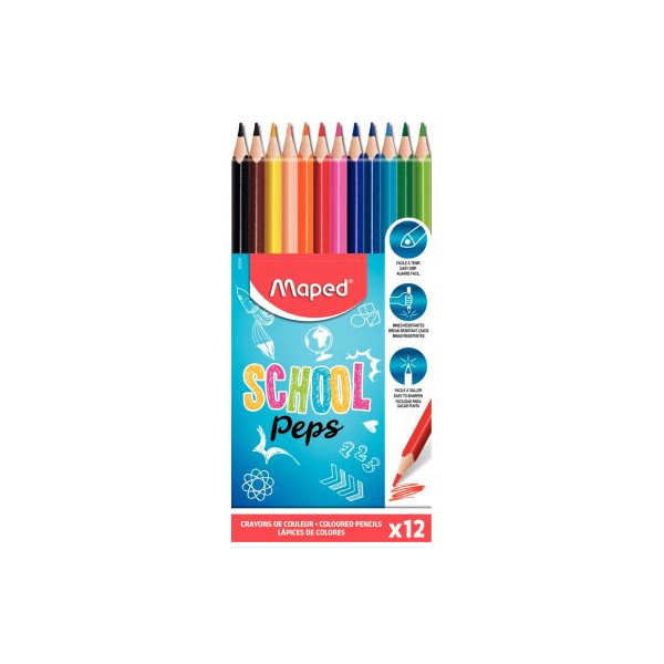 Maped Color'Peps Pastel - 12 Crayons de couleur - couleurs pastels
