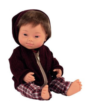 Poupée poupon bébé fille, 38 cm, syndrome de Down, Collection Miniland