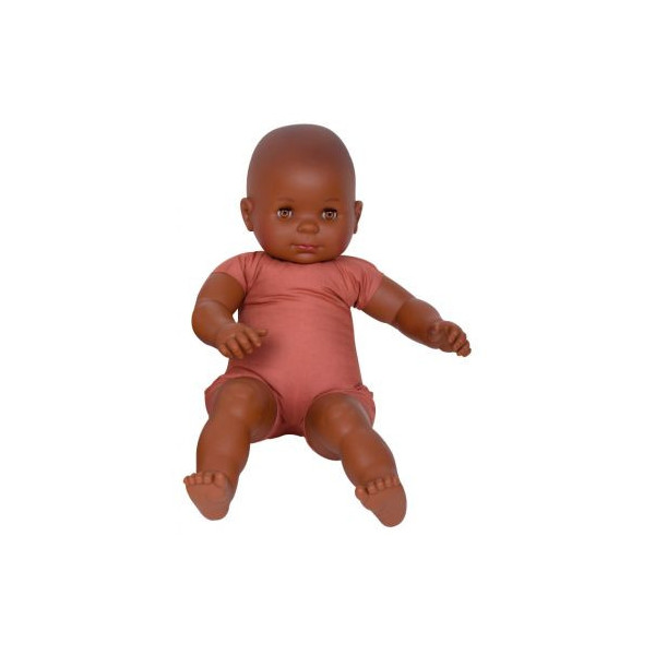 Poupée poupon bébé garçon, 38 cm, Africain, Collection Miniland