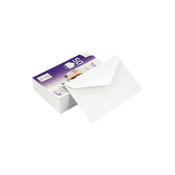 50 enveloppes blanches DL 110X220mm auto-adhésive avec cases