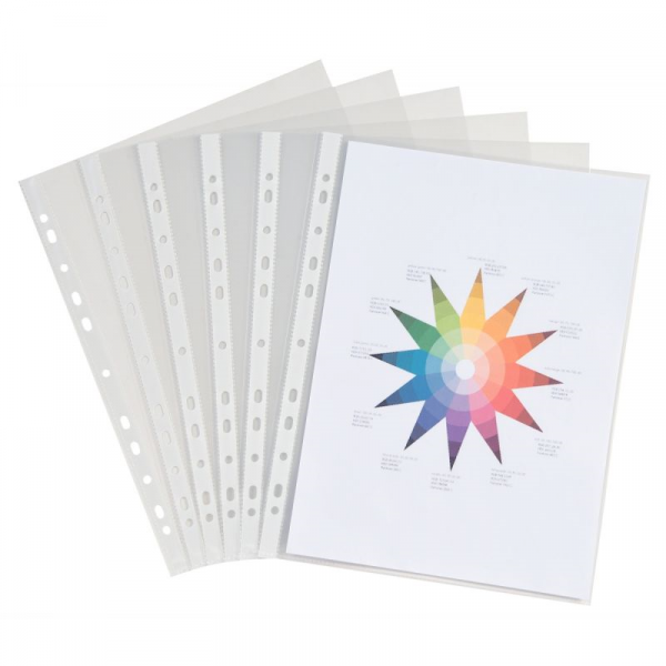 Paquet de 25 pochettes perforées en polypropylène 5/100ème format