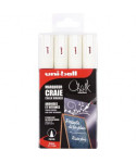 Boîte de 4 marqueurs craie Chalk pointe moyenne 1,8-2,5mm blanc