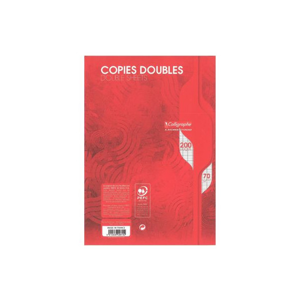 Enseigne Rouge Papier  PAQUETS COPIES DOUBLES PERFOREES 200P A4