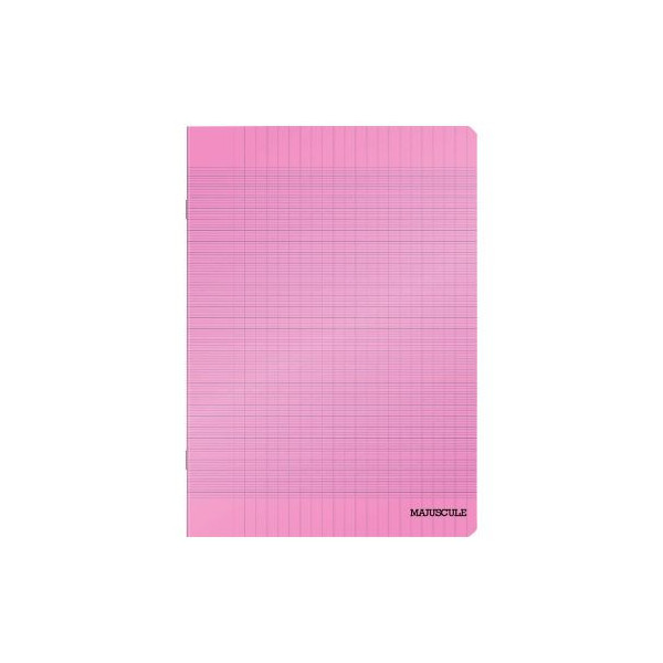 Piqûre 96 pages couverture polypropylène format 17x22 cm seyès coloris rose