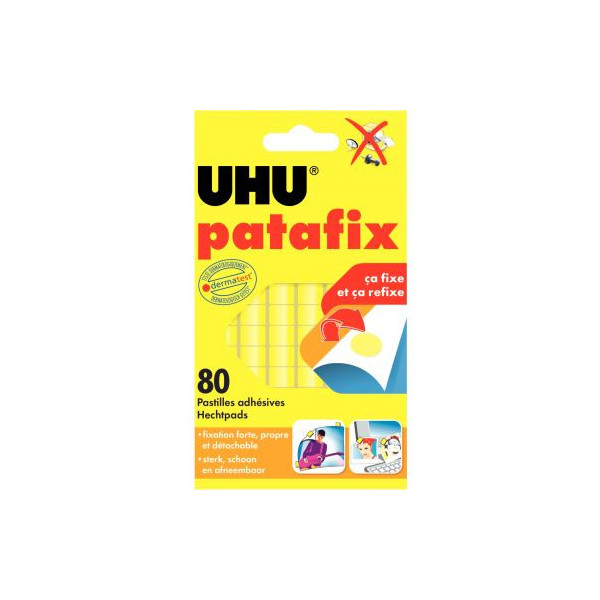 Patafix Uhu Blister de 80 pastilles adhésives PATAFIX jaune - prix