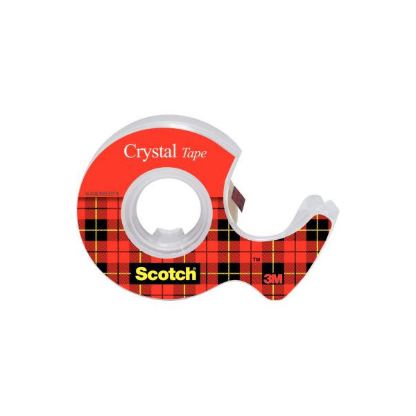 Rouleau Scotch Crystal transparent 19 mm x 7,5 m avec dévidoir