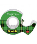 Rouleau adhésif invisible 19 mmx7,5m sur dévidoir Scotch Magic
