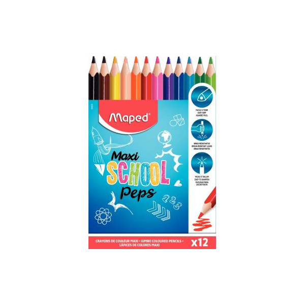 Crayons de Couleur 12 Couleurs Petit Format PA0085 - Sodishop Côte d'Ivoire
