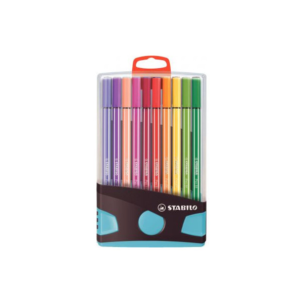 ColorParade 20 feutres de dessin STABILO Pen 68 boîtier turquoise - dt 10  pastel
