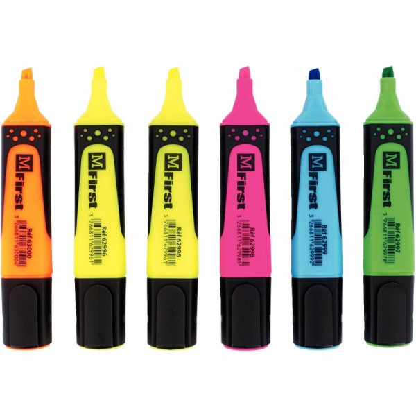 Surligneur fluo 6 coloris assortis