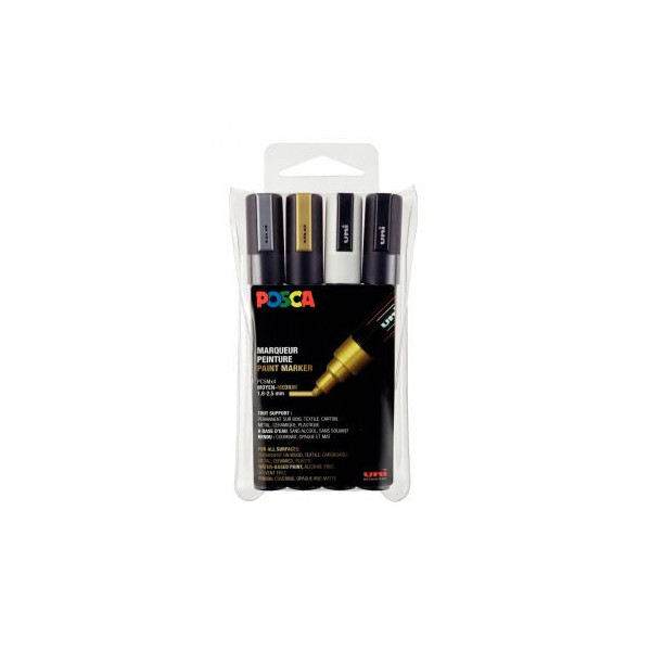 Pochette de 8 marqueurs Posca pointe fine conique 1,5 mm couleurs assorties