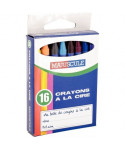 Boîte de 16 crayons à la cire 9 cm couleurs Majuscule