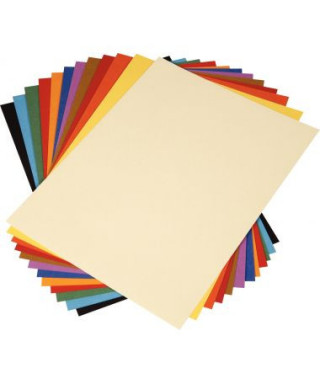 Pochette de 12 feuilles papier dessin 160g couleur format 24x32 cm teintes vives  assorties