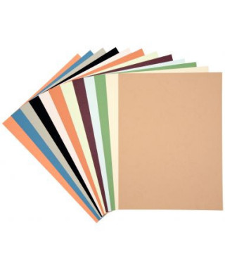Pochette de 12 feuilles papier dessin 160g couleur format 24x32 cm teintes  vives assorties