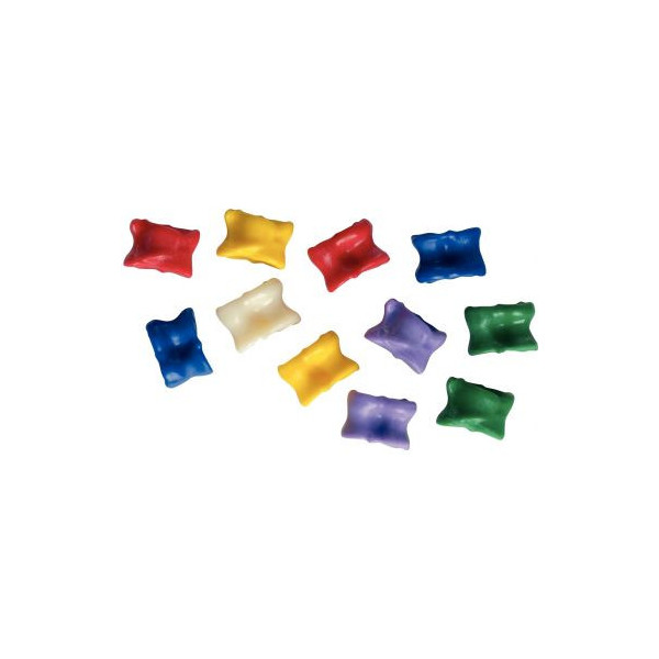 Boîte de 11 osselets en plastique de différentes couleurs