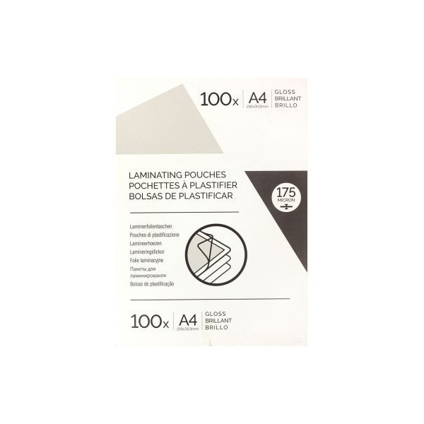 Boite de 100 pochettes à plastifier format 216x303mm pour document