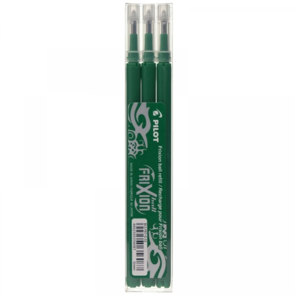 STYLO DE 3 RECHARGES FRIXION BALL - POINTE MOYENNE VERT