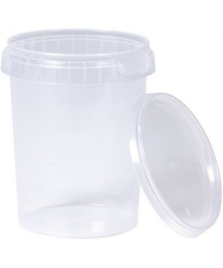 Pot en plastique avec couvercle en métal - 500 ml - Plastique Transparent -  10 Doigts