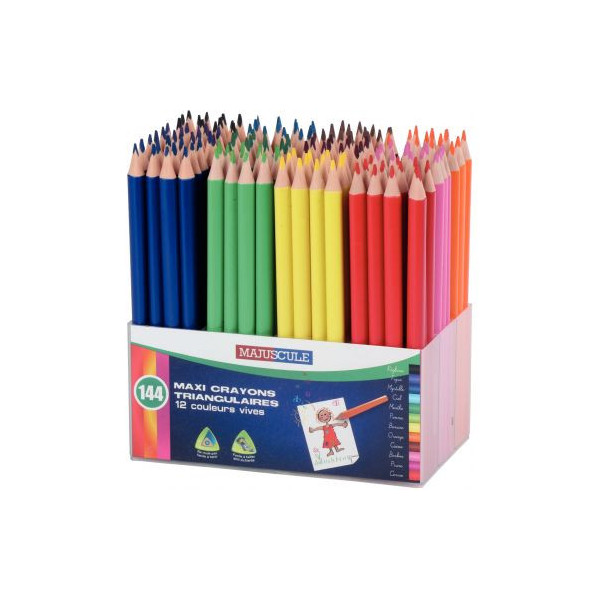Crayons de couleur en plastique 36 pinceaux de couleurs, triangle