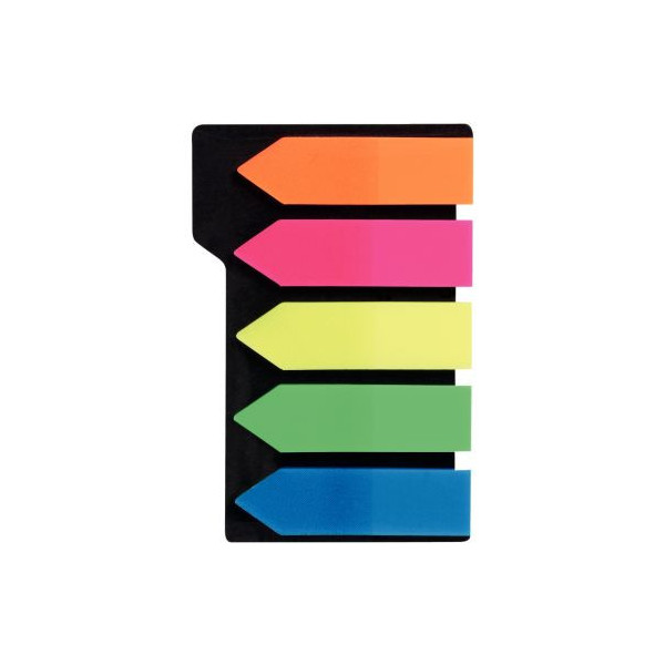 Carte de 5 x 25 index flèches coloris assortis transparents