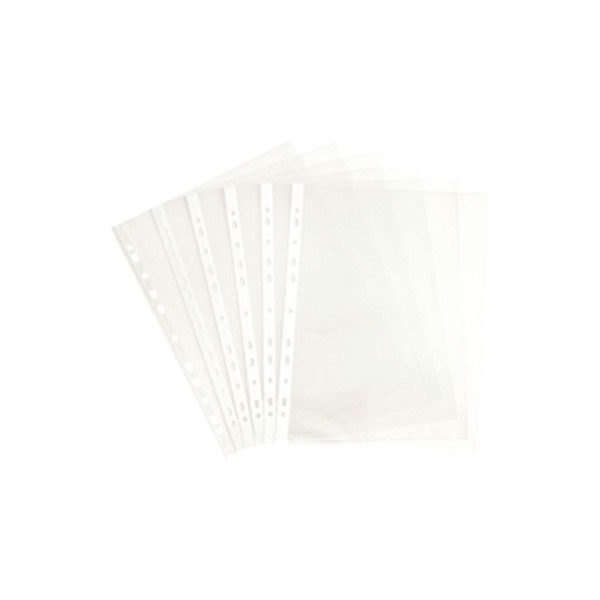 Carton de 500 pochettes perforées en polypropylène 5/100ème aspect grainé  format A4 à classer