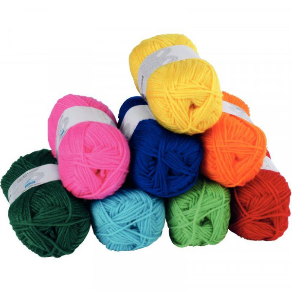 Lot de 8 pelotes de laine 50grammes couleurs assorties
