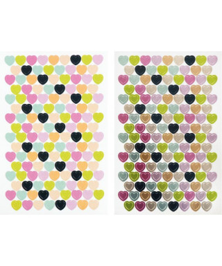 60 Gommettes Cœurs en mousse pailletée 2 mm 3 couleurs et 3 tailles -  MaGommette
