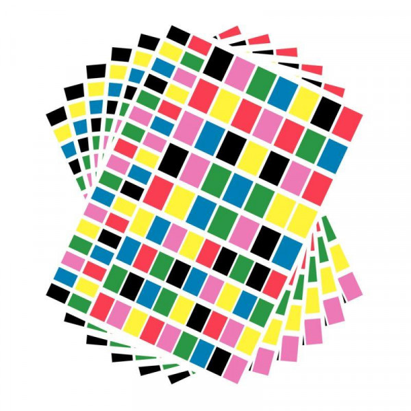 Pochette de 624 gommettes adhésives rondes couleurs assorties