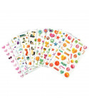 Pochette de 294 stickers déco 3D cooky thème fantaisie, 8 planches