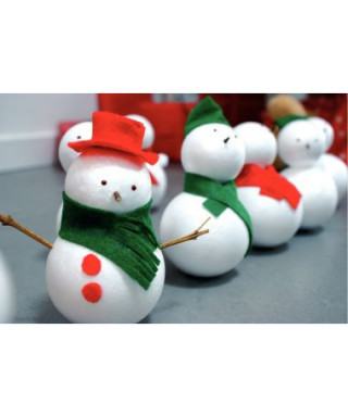 Lot de 17 petits Flocons de neige en polystyrène, Diamètre 4,8 cm,  décoration de Noël