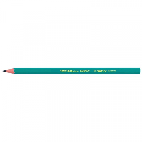 Crayon à papier bout gomme Bic Ecolution HB - Boîte de 12