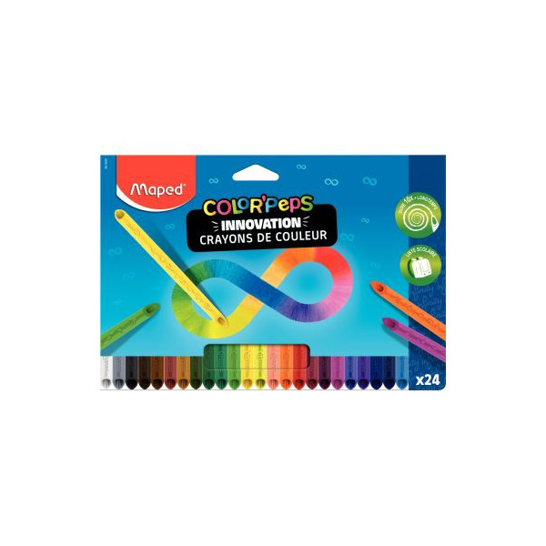 MAPED Pochette 24 crayons de couleur COLORPEP'S