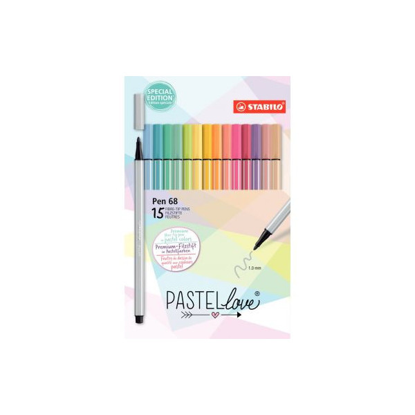 STABILO Pochette x 15 feutres de coloriage Pen 68 - Coloris pastel -  Cdiscount Beaux-Arts et Loisirs créatifs