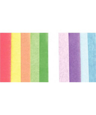 Des feuilles de papier de soie de différentes couleurs