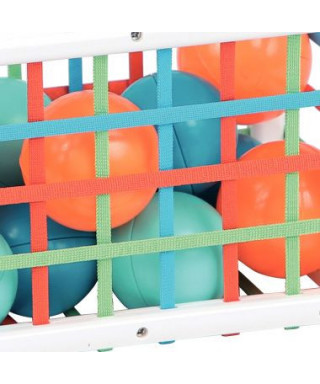 Cube de manipulation a elastiques avec 12 balles 