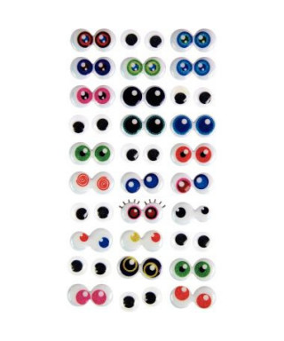 100 yeux mobiles adhésifs 10mm avec cils couleurs assorties : Chez  Rentreediscount Loisirs créatifs
