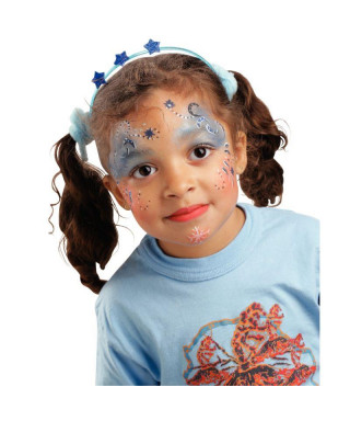 Maquillage Enfant, Palette Maquillage Halloween Kit Peinture Visage Enfant,  16 Couleurs Peinture Corporelle Kit con 2 Craie pour Cheveux y 28 Pochoirs