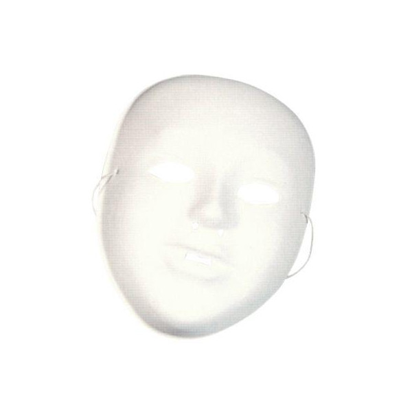 Lot de 12 masques blancs en plastique à décorer, peindre - taille enfant,  18x14cm - avec élastiques | Piccolino