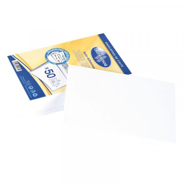 50 enveloppes C6 blanches La Couronne précasées à bande