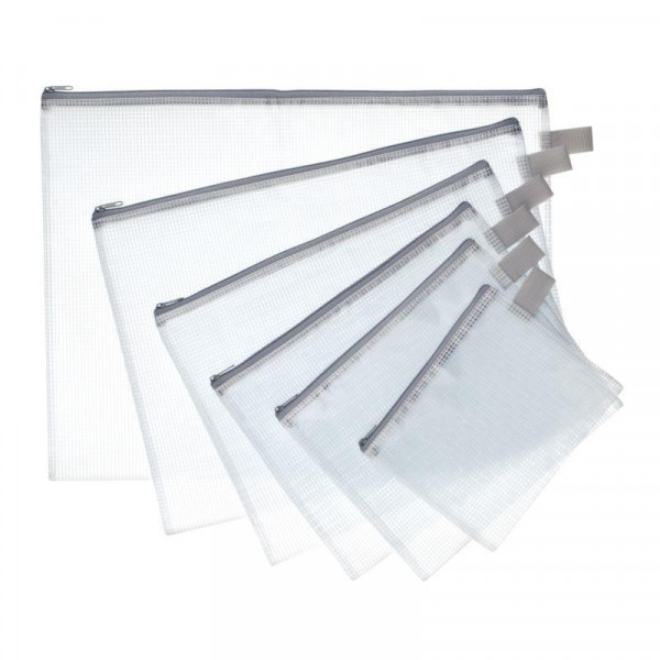 Pochette Zippée 30x40 cm, en PVC renforcé, semi-transparente
