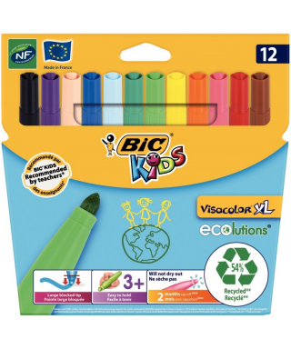 Pochette de 12 Visacolor XL pointe extra large couleurs assorties