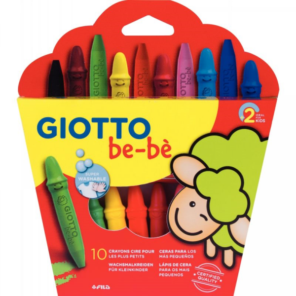 Etui de 10 maxi crayons cire incassable Giotto bébé assorti +