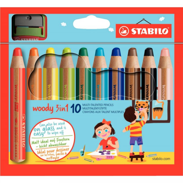 ensemble de 12 crayons en bois dans un étui en bois petit coloret