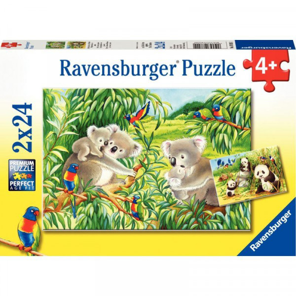 Lot de 4 puzzles bois magiques - animaux