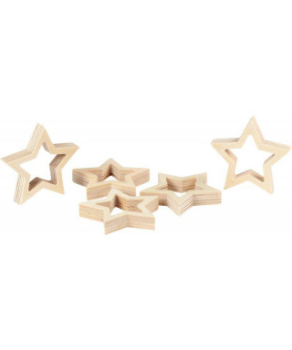 Étoiles en bois - 30 pièces - Déco en bois brut - 10 Doigts