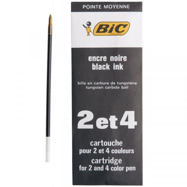 BIC Recharge pour stylo à bille 4 COULEURS pointe moyenne encre