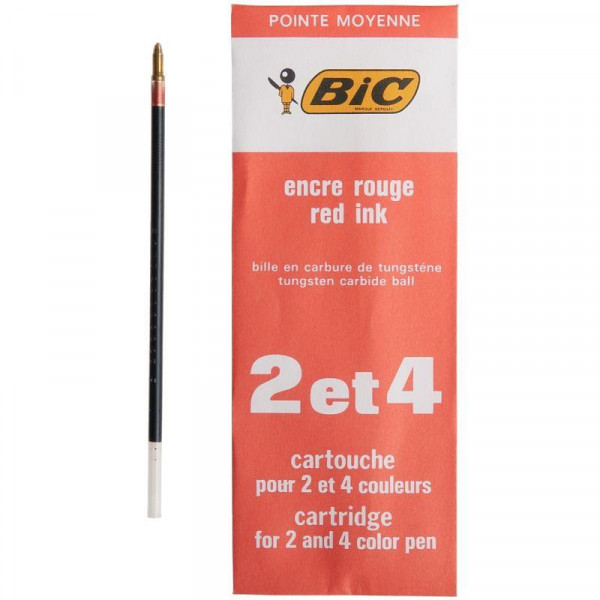 BIC® Recharge d'encre pour stylo à bille 4 couleurs, pointe
